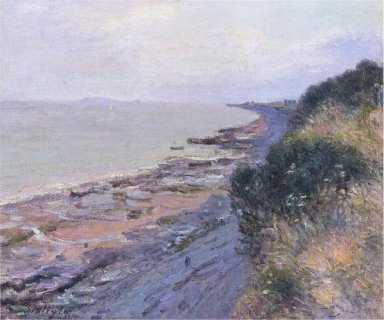 cliffs at penarth evening low tide 1897