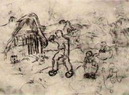 Sketches Of A Cottage And Figures 2 1890