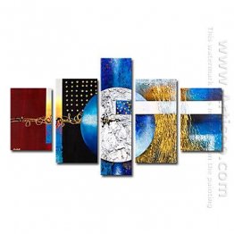 Hand-painted Abstract Oil Painting - Set of 5