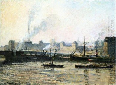 le pont de Saint-Sever à Rouen brouillard 1896