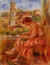 Vrouw Voor Het Raam met Uitzicht Op Mooie 1918