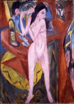 Femme nue se peignant les cheveux 1913