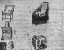 Illustrated letter written to his family