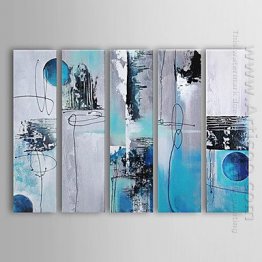 Hand-painted Abstract Oil Painting - Set of 5