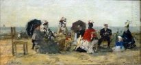 Siffror på stranden vid Trouville 1865