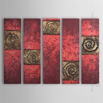 Hand-painted Abstract Oil Painting - Set of 5