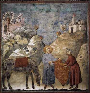 Franciscus Met Zijn Mantel Met Een Arme Man 1299