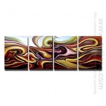 Hand-painted Abstract Oil Painting - Set of 4