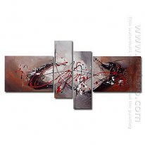 Hand-painted Oil Painting Abstract Oversized Wide - Set of 4