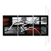 Hand-painted Abstract Oil Painting - Set of 3