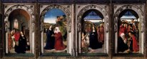 Polyptych av Jungfru: Bebådelsen, The Visitation, A