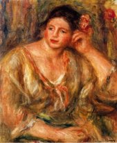 Madeleine Leaning On Her Elbow With Flowers In Her Hair 1918