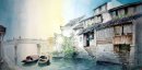 Une campagne, aquarelle - peinture chinoise