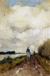 Horseman on path near Noorden