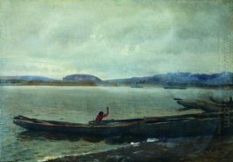 Landscape Of The Volga With Boats 1870