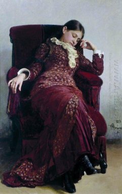 Rest Portret van Vera Repina Kunstenaar S Vrouw 1882