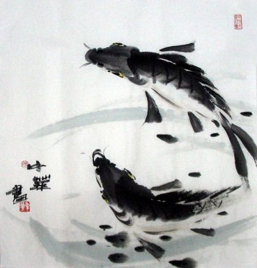 Peixes - pintura chinesa