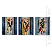 Hand-painted Abstract Oil Painting - Set of 3