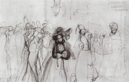 Sketch Of The Illustrations To Gogol S Nevsky Prospect