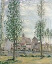 syn på moret sur Loing genom träden 1892