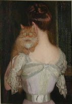 Kvinna med en katt