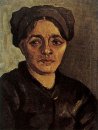 Глава крестьянского женщина с темными Cap 1885 4
