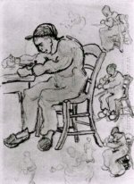 Sheet With People Sitting On Chairs 1890