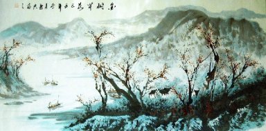 Paisagem com rio - pintura chinesa