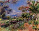 Jeune femme dans un paysage de Cagnes