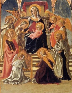 Thronende Madonna und Kind mit Heiligen