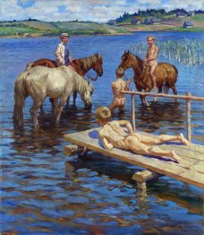 Horses Bathing