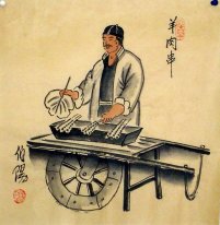 Old Beijingers, Lamb skewers - Chinese painting