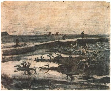 Paysage avec Bog Oak Trunks 1883