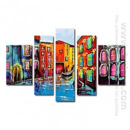 Hand-painted Landscape Oil Painting - Set of 5