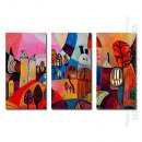 Hand-painted Abstract Oil Painting - Set of 3