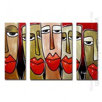 Hand-painted Oil Painting People Oversized Wide - Set of 3