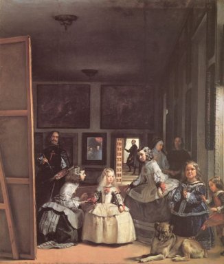 Las Meninas Detalle de la mitad inferior que representa la famil