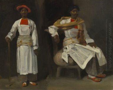 Deux vues d\'un Indien de Calcutta assis et debout 1824