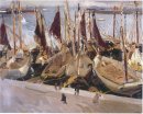 Bateaux dans le port de Valence 1904