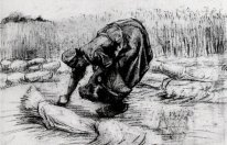 Peasant Woman Stooping Between Sheaves Of Grain 1885