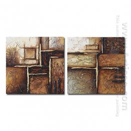 Hand-painted Abstract Oil Painting - Set of 2