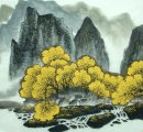 Une cour dans la montagne - Peinture chinoise