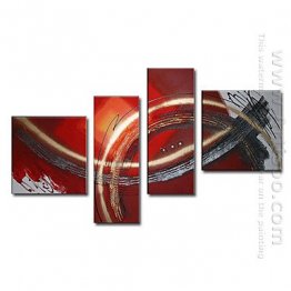 Hand-painted Oil Painting Abstract Oversized Wide - Set of 4