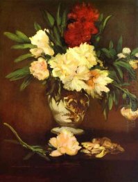 peonies in a vase 1864