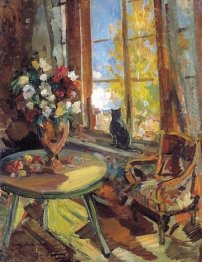 Black Cat On A Windowsill 1902