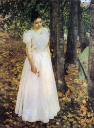 Autumn Young Woman In A Garden 1891 Autumn Young Woman In A Garden 1891