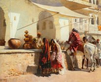 A Street Market Scene, Indien