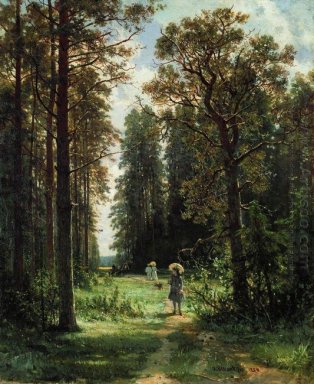 Het pad door het bos 1880 Olieverf op doek 1880