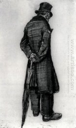 Orphan Man With Umbrella Seen From The Back 1882