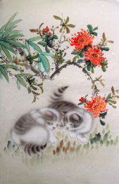 Kat - Chinees Schilderij Kat - Chinees Schilderij